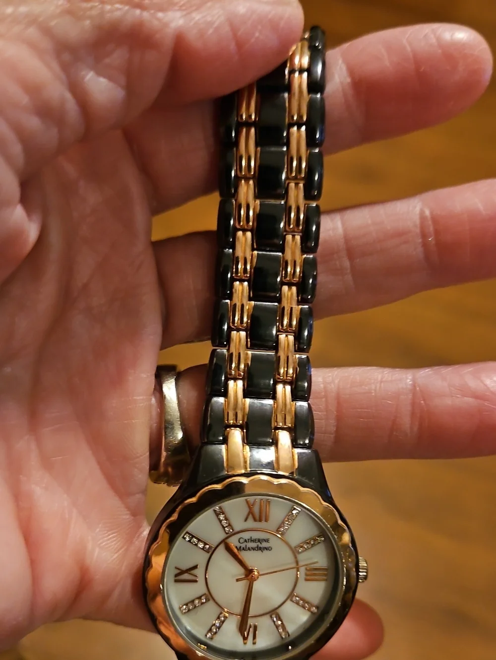Catherine Malandrino Two-Tone Gold and Grey Women's Watch